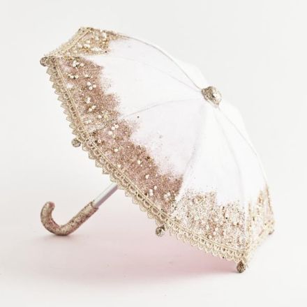 VELVET UMBRELLA, PINK, WITH GLITTER 23x26cm