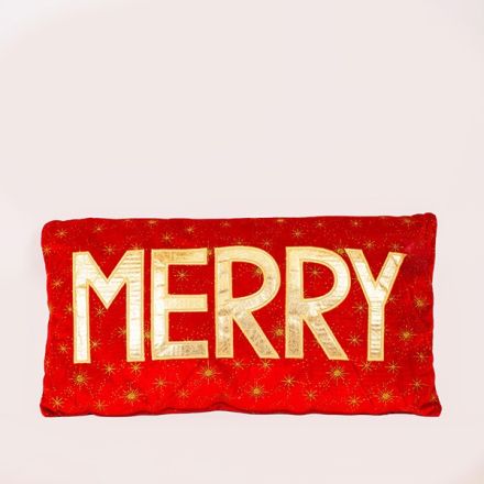 ΜΑΞΙΛΑΡΙ ΚΟΚΚΙΝΟ ΜΕ ΧΡΥΣΗ ΕΠΙΓΡΑΦΗ ''MERRY'', 35x64cm