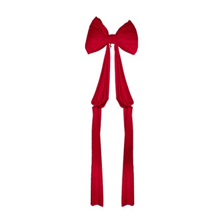 LUXURY VELVET BOW, RED WITH GATHERS, 70x240cm