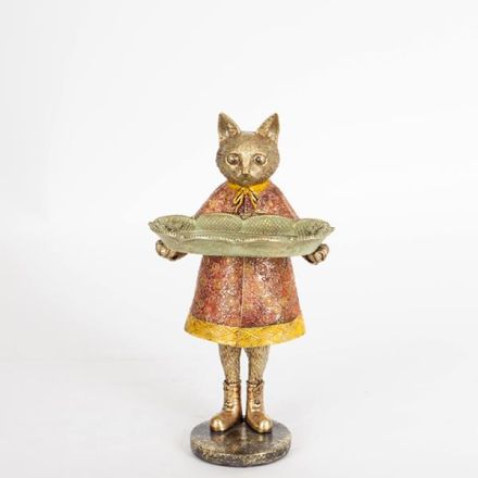 ΓΑΤΑ ΠΟΛΥΡΕΖΙΝ ΚΟΚΚΙΝΟ ΦΟΥΣΤΑΝΙ 14.5x14.5x27cm