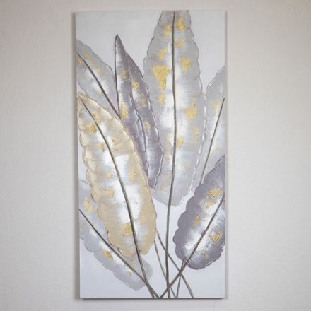 ΠΙΝΑΚΑΣ ΚΑΜΒΑΣ ΦΥΛΛΑ ΧΡΥΣΟΣ - ΓΚΡΙ 60x2.8x120cm