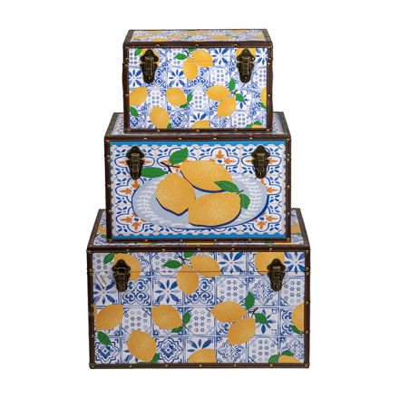 S/3 ΜΠΑΟΥΛΑ ΛΕΜΟΝΙΑ ΞΥΛΙΝΑ ΠΟΛΥΧΡΩΜΑ 35x35x59cm / 30x30x49cm / 25x25x39cm