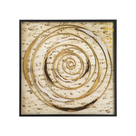 ΠΙΝΑΚΑΣ ΜΕ ΠΛΑΙΣΙΟ ΚΥΚΛΟΙ ΜΕΤΑΛΛΙΚΟΣ ΜΠΕΖ - ΧΡΥΣΟ - ΛΕΥΚΟ - ΜΑΥΡΟ 80x4x80cm