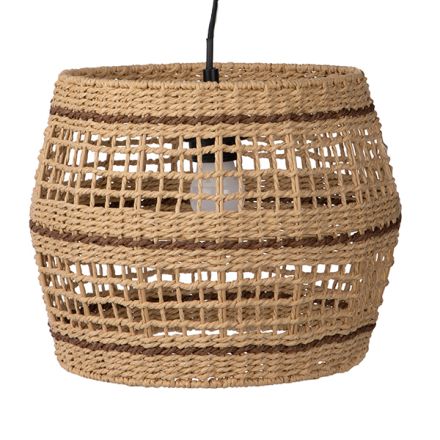 PENDANT LAMP METALLIC - PAPER ROPE NATURE - BROWN 30x30x24cm