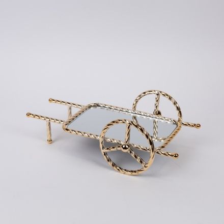 ΔΙΣΚΟΣ ΜΕΤΑΛΛΙΚΟΣ ΜΕ ΚΑΘΡΕΦΤΗ ΧΡΥΣΟ 37x20x12cm