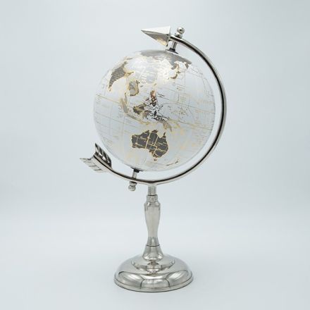 ΥΔΡΟΓΕΙΟΣ ΜΕΤΑΛΛΙΚΗ ΛΕΥΚΗ - ΑΣΗΜΙ 20.30x43.20cm