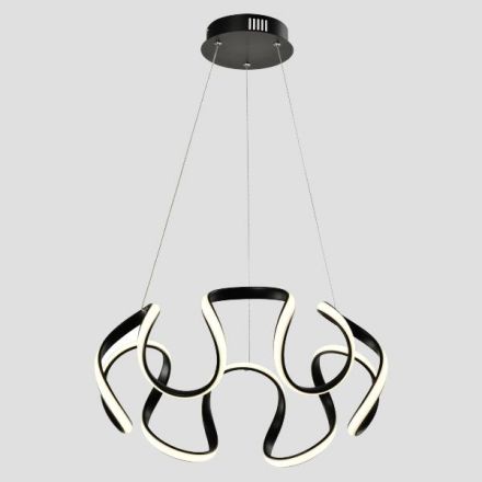 PENDANT LIGHT ALUMINUM ROUND LED 60W 3200Lm 3CCT(3000-4000-6000K) Ø520X1200mm 100-277V BLACK ARTE ILLUMINA LOOP