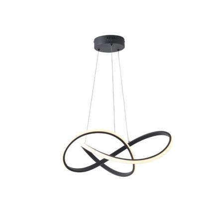 ΦΩΤΙΣΤΙΚΟ ΚΡΕΜΑΣΤΟ ΑΛΟΥΜΙΝΙO ΣΤΡΟΓΓΥΛΟ LED 30W 1400Lm 3000K Φ600X1200mm ΜΑΥΡΟ ARTE ILLUMINA VENUS