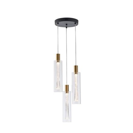 PENDANT LIGHT GLASS 3LIGHT LED 21W 2500Lm 3000K Ø250X1630mm TRANSPARENT ARTE ILLUMINA VIAL
