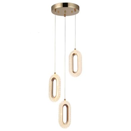 PENDANT LIGHT ALUMINUM-ACRYLIC 3LIGHT LED 26W 2254Lm 3000K 310X1300mm ROSETTE PINK-GOLD ARTE ILLUMINA KRIKO