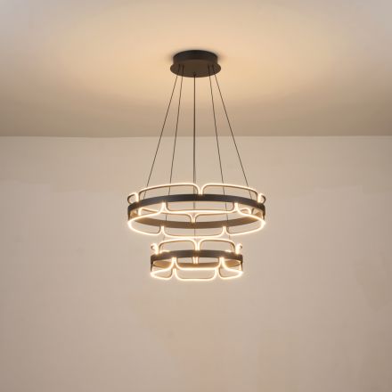 ΦΩΤΙΣΤΙΚΟ ΚΡΕΜΑΣΤΟ ΟΒΑΛ LED 85W 5100Lm 3000K Φ600X1500mm ΜΑΥΡΟ ARTE ILLUMINA LUCEO