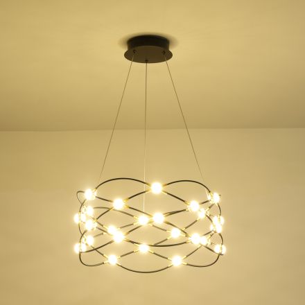 ΦΩΤΙΣΤΙΚΟ ΚΡΕΜΑΣΤΟ ΟΒΑΛ 66W 3960Lm 3000K Φ60XH28mm ΜΑΥΡΟ-ΧΡΥΣΟ ARTE ILLUMINA MESH
