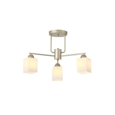 PENDANT LIGHT METAL-GLASS 3LIGHT 3ΧE27 MAX15W Ø590X380mm GOLD SAMPAGNE ARTE ILLUMINA MADISSON