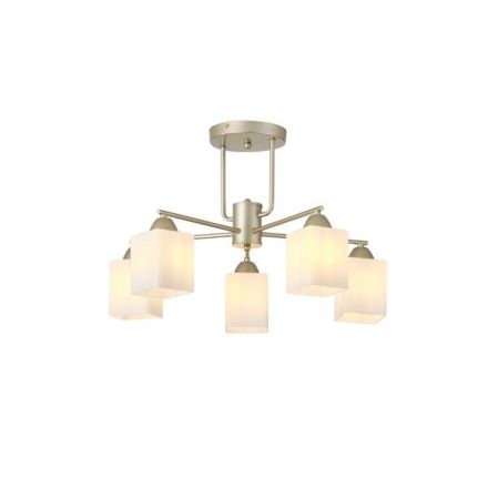 PENDANT LIGHT METAL-GLASS 5LIGHT 5ΧE27 MAX15W Ø590X380mm GOLD SAMPAGNE ARTE ILLUMINA MADISSON