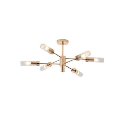 PENDANT LIGHT METAL-GLASS 6LIGHT 6XE14 MAX 8W Ø830X330mm ROSE GOLD ARTE ILLUMINA VINY