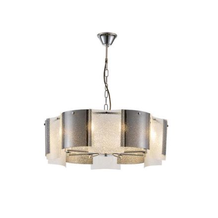 PENDANT LIGHT METAL-GLASS 8LIGHT 8XE14 MAX 8W Ø650X680mm SILVER ARTE ILLUMINA FOLIA