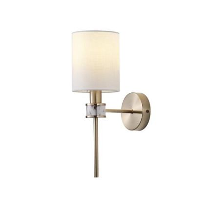 WALL LAMP METAL-FABRIC SINGLE LIGHT 1XE14 MAX 8W 190X120X370mm BRONZE ΕØΕ MARBLEΥ ARTE ILLUMINA TIMELESS