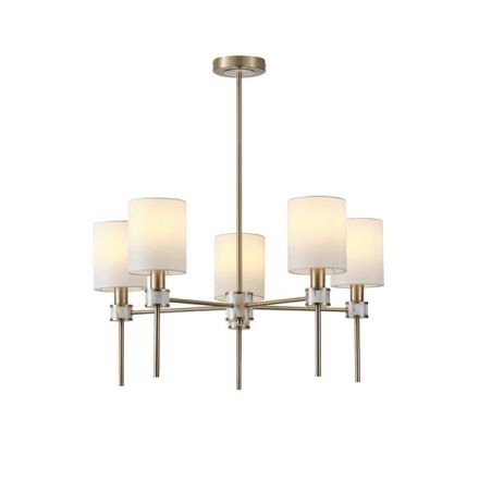 PENDANT LIGHT METAL-FABRIC 5LIGHT 5XE14 MAX 8W Ø680X720mm BRONZE ΕØΕ MARBLEΥ ARTE ILLUMINA TIMELESS