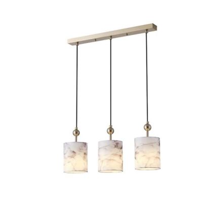 PENDANT LIGHT METAL-FABRIC 3LIGHT 3XE14 MAX 8W 570X130X1000mm BRONZE ΕØΕ MARBLEΥ ARTE ILLUMINA VERONA