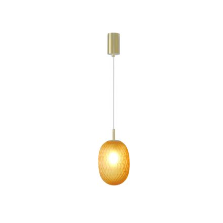 PENDANT LIGHT METAL-GLASS SINGLE LIGHT 1XE14 MAX 8W Ø150X150X1530mm AMBER ARTE ILLUMINA CANDY