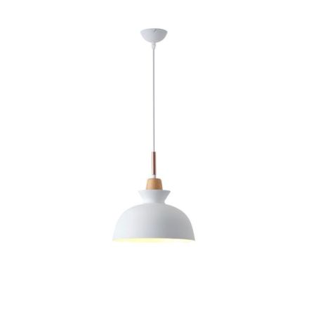 PENDANT LIGHT METAL-WOOD SINGLE LIGHT 1XΕ27 MAX 15W Ø280X1234mm WHITE-WOOD ARTE ILLUMINA DIGNITY