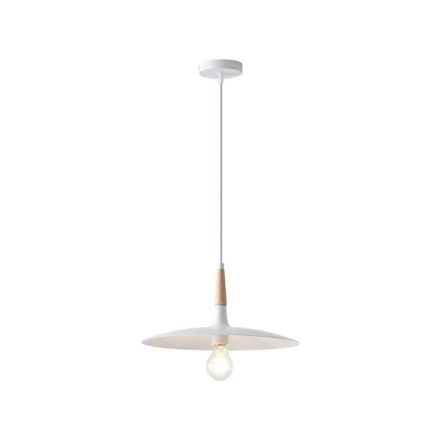 PENDANT LIGHT METAL-WOOD SINGLE LIGHT Ε27 MAX 15W Ø350X1250mm WHITE-WOOD ARTE ILLUMINA ESSENTIAL