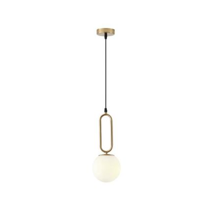 PENDANT LIGHT METAL-GLASS SINGLE LIGHT 1XE27 MAX 15W 150X150X1570mm WHITE-BRONZE ARTE ILLUMINA ORBA
