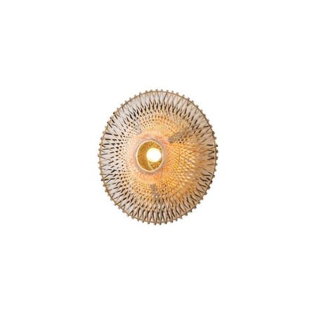 WALL LAMP ΒΑΜΒΟΟ 1XE27 MAX 15W Ø400X140mm BROWN-BLACK ARTE ILLUMINA CYCLONE