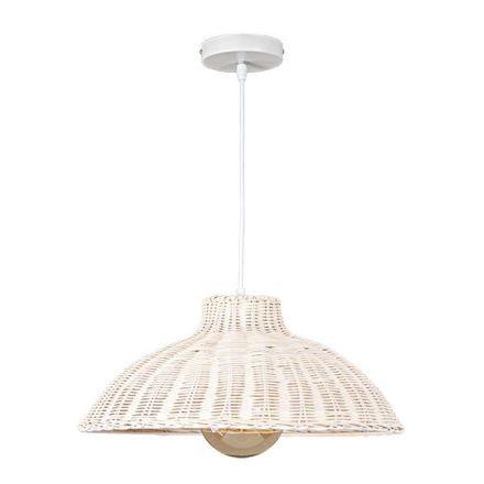 ΦΩΤΙΣΤΙΚΟ ΚΡΕΜΑΣΤΟ ΜΟΝΟΦΩΤΟ Ε27 MAX 60W 450XH180mm RATTAN ΛΕΥΚΟ ARTE ILLUMINA KAI