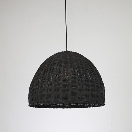 ΦΩΤΙΣΤΙΚΟ ΚΡΕΜΑΣΤΟ ΜΟΝΟΦΩΤΟ Ε27 MAX 60W D500X350mm RATTAN ΜΑΥΡΟ ARTE ILLUMINA KAI