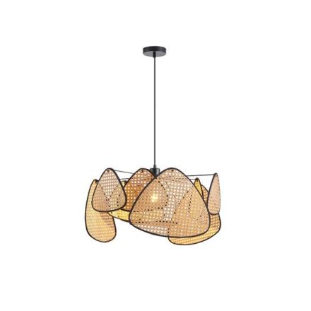 PENDANT LIGHT ΡΑΤΤΑΝ SINGLE LIGHT 1XE27 MAX 15W Ø575X1350mm BROWN-BLACK ARTE ILLUMINA KAI