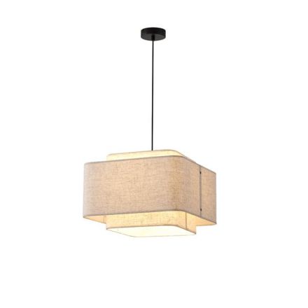 PENDANT LIGHT FABRIC SINGLE LIGHT 1XΕ27 MAX 15W Ø400X1090mm CREAM ARTE ILLUMINA ΜUSA