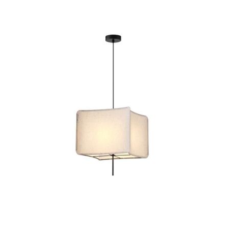 PENDANT LIGHT FABRIC SINGLE LIGHT 1XΕ27 MAX 15W Ø480X900mm CREAM ARTE ILLUMINA TOSCANY