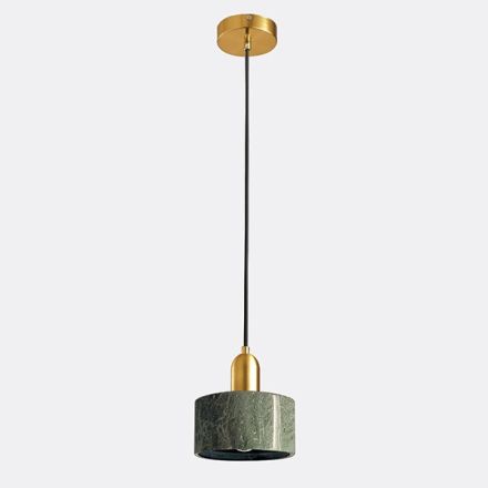PENDANT LIGHT METAL-MARBLE SINGLE LIGHT Ε27 MAX 15W Ø150X1680mm GOLD-GREEN ARTE ILLUMINA MARBLE
