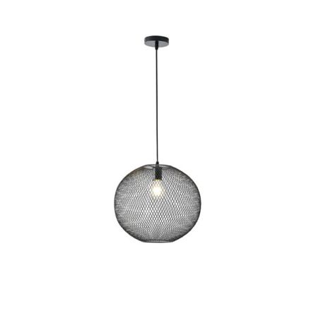 PENDANT LIGHT METAL SINGLE LIGHT 1XΕ27 MAX 15W Ø250X1280mm BLACK ARTE ILLUMINA MESH