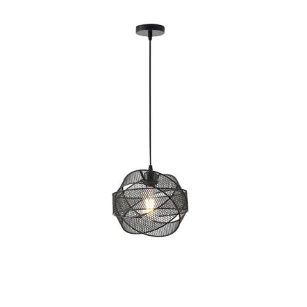 PENDANT LIGHT METAL SINGLE LIGHT 1XΕ27 MAX 15W Ø450X1340mm BLACK ARTE ILLUMINA OGGI