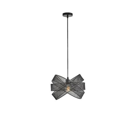 PENDANT LIGHT METAL SINGLE LIGHT 1XΕ27 MAX 15W Ø350X1270mm BLACK ARTE ILLUMINA OGGI