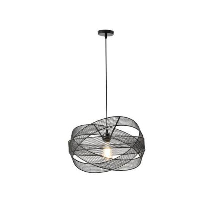 PENDANT LIGHT METAL SINGLE LIGHT 1XΕ27 MAX 15W Ø250X1280mm BLACK ARTE ILLUMINA OGGI