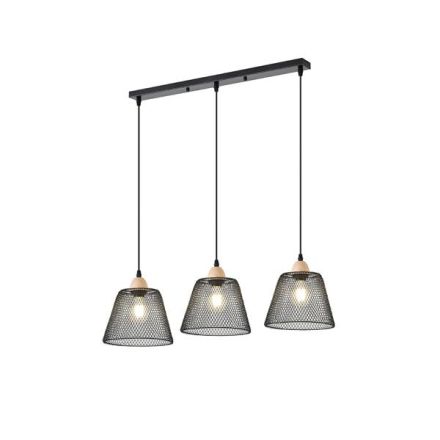 PENDANT LIGHT METAL 3LIGHT 3XE27 MAX15W 760X200X1260mm BLACK ARTE ILLUMINA NET