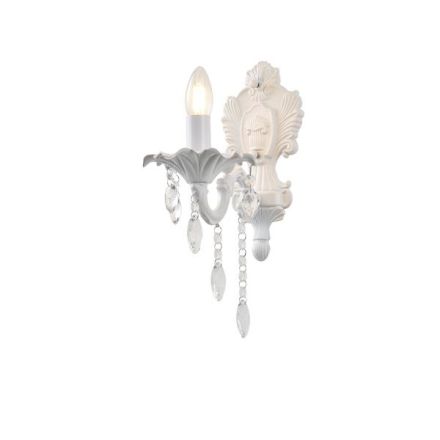 WALL LAMP METAL ALUMINUM CRYSTAL 1XE14 ΜΑΧ 8W 140X245X380mm WHITE ARTE ILLUMINA JEWEL