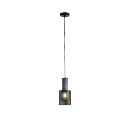 PENDANT LIGHT CONCRETE-METAL SINGLE LIGHT 1XΕ27 MAX 15W Ø120X1760mm BLACK ARTE ILLUMINA SCOURO