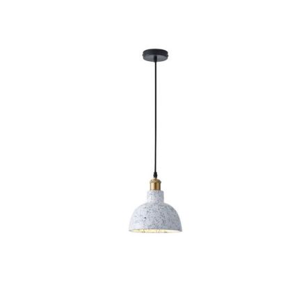PENDANT LIGHT CONCRETE-METAL SINGLE LIGHT 1XΕ27 MAX 15W Ø200X200X160mm WHITE ARTE ILLUMINA SPLASHED