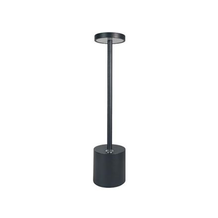 RECHARGABLE TABLE LIGHT ALUMINUM LED 4W 150Lm 3000K DIMMABLE Ø90X350mm BLACK ARTE ILLUMINA TABLO