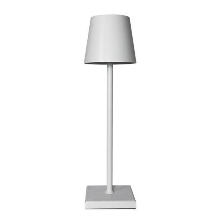 RECHARGABLE TABLE LIGHT ALUMINUM-METAL LED 3.5W 240Lm 3000K 5V DIMMABLE Ø100X380mm WHITE ARTE ILLUMINA CHROMA