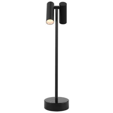 RECHARGABLE TABLE LIGHT LED DOUBLE 2X1,2W DIMMABLE 3CCT 200Lm BLACK ARTE ILLUMINA BINO