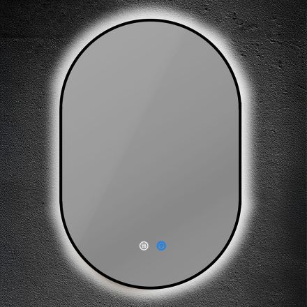 MIRROR OVAL WITH BLACK FRAME TOUCH LED DIMMABLE ANTIFOG 13W 1120Lm 3CCT (3000-4000-6000K) 500X700mm ARTE ILLUMINA CYLIS