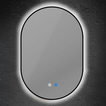 MIRROR OVAL WITH BLACK FRAME TOUCH LED DIMMABLE ANTIFOG 16W 1280Lm 3CCT (3000-4000-6000K) 500X900mm ARTE ILLUMINA CYLIS