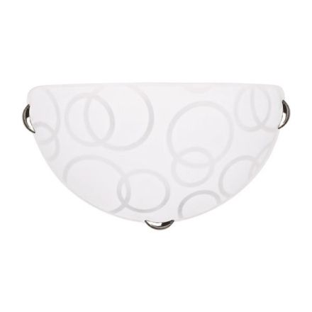 WALL LAMP GLASS 1XΕ27 MAX 15W 300X160X90mm WHITE-SILVER ARTE ILLUMINA LEIA