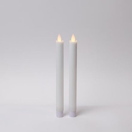 BATTERY OPERATED CANDLE, WITH FLICKERING FLAME, WHITE, TIMER, 2,2x24cm, SET 2 PCS, IP20