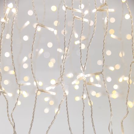 ΚOΥΡΤIΝA, 360 2CHIP LED 3mm, 31V ΜEΤAΣΧΗΜΑΤIΣΤΗ, 8 M/F & ΜΝΗΜΗ, 4 EΠEΚΤAΣEIΣ ΕΩΣ 3 SET, R.CONTROL (TIMER & DIMMER), ΔIAΦAΝO PVC ΚAΛΩΔIO, ΛΕΥΚΟ & ΘΕΡΜΟ ΛΕΥΚΟ LED (H200 x W200cm, 20 LINES x 18 LED), ΚAΛΩΔIO ΠAΡOΧΗΣ 3m, IP44